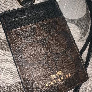 Coach Brown/Black Card Holder/Lanyard